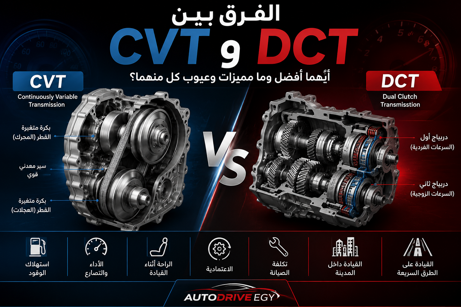 الفرق بين فتيس CVT وDCT.. أيهما أفضل وما مميزات وعيوب كل منهما؟